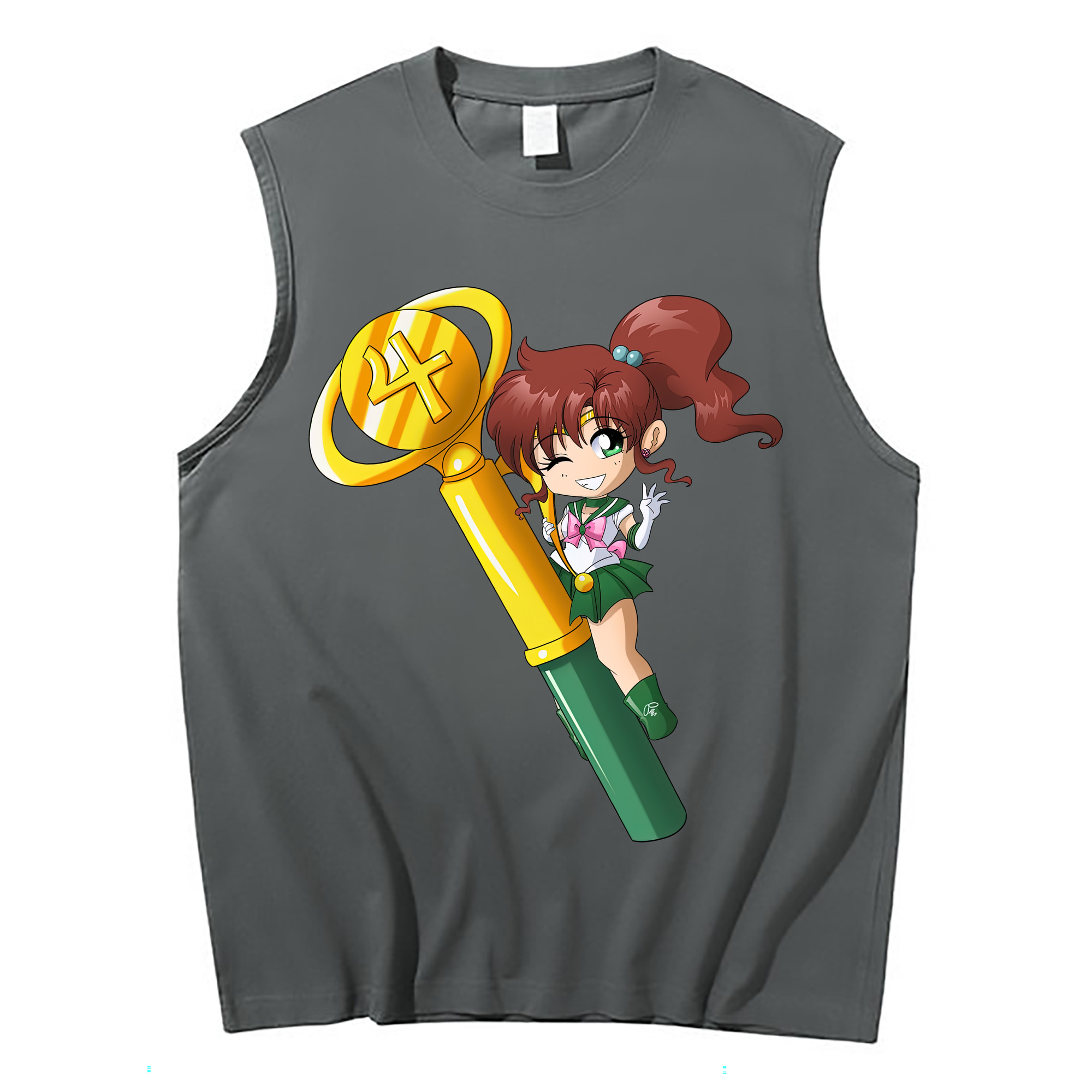 （画像用） 美少女戦士セーラームーン 木野 まこと きの まこと Sailor Moon Kino Makoto （セーラージュピター；Sailor Jupiter） コットン100％タンクトップ（フロントプリント）